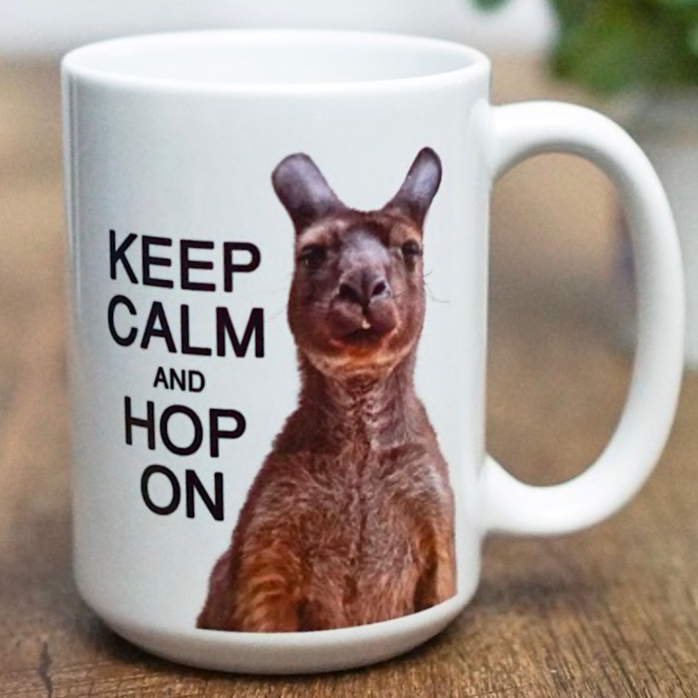 Keep Calm and Hop On Kangaroo Mug